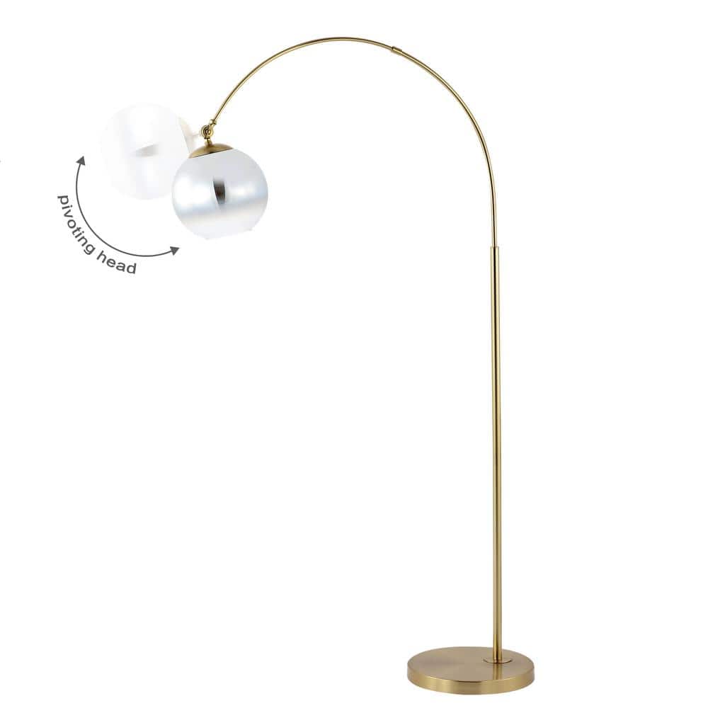 Nora Minimalistic Transitional 71" Brass Gold LED Arc Floor Lamp