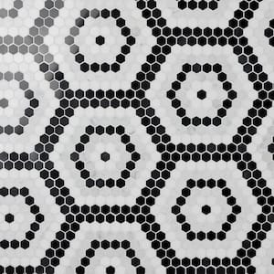Hyperion Honeycomb Black 10.23 in. x 11.53 in. Polished Marble Mosaic Floor and Wall Tile (0.81 Sq. Ft. Each)