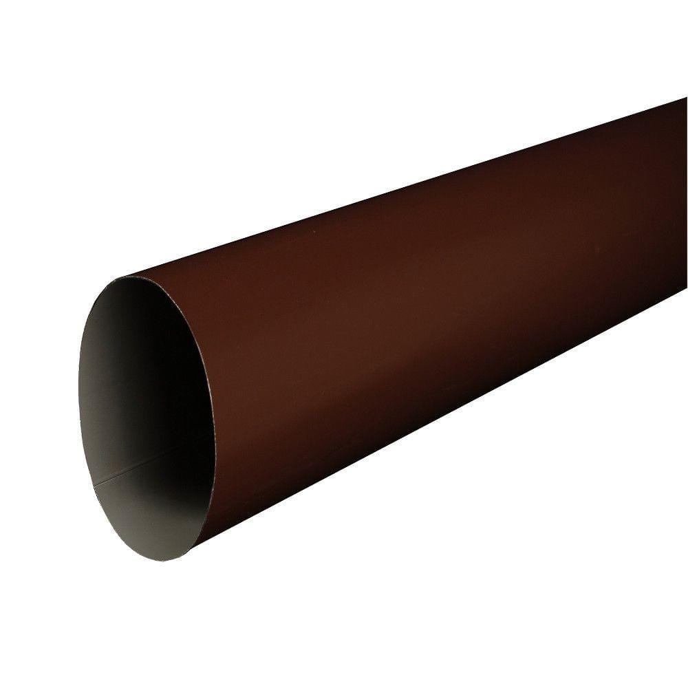 Amerimax Home Products DSPRPBR4 4 in. Royal Brown Aluminum Plain Round 10 ft. Downspout
