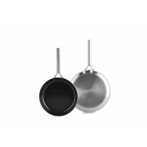 2-Piece Tri-Ply Stainless Steel 9.5"in and 11"in Ceramic Nonstick Frying Pan Skillet Set