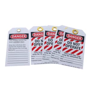 Lockout Tag Heavy Duty "Do Not Operate" Striped 5/Card