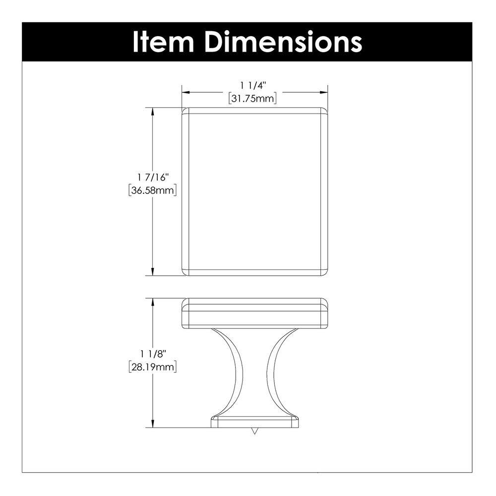 Champagne Bronze Square Cabinet Knob with Mounting Hardware