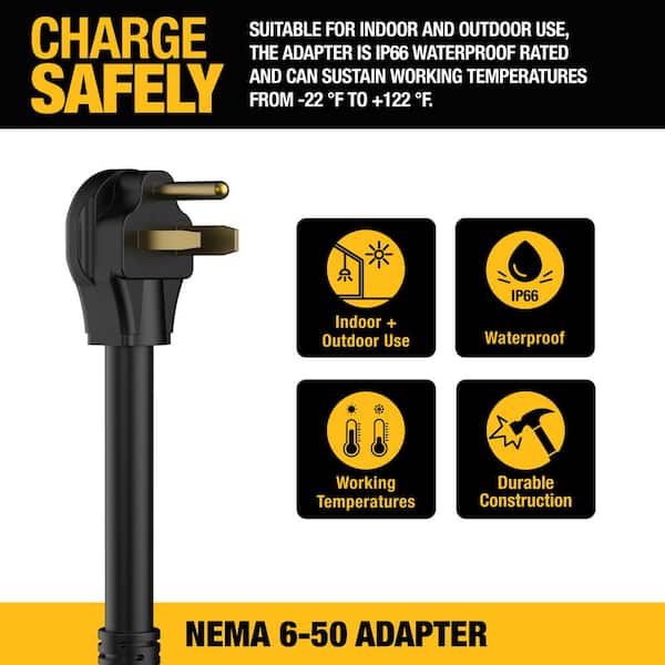 NEMA 6-50 Adapter 32 Amp/2400-Volt Compatible 32 Amp Portable EV Charger, High Power Connector, Easy Connect