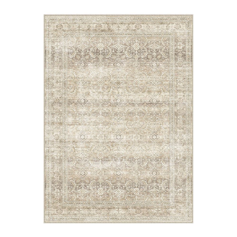 Holly Beige 8 ft. x 10 ft.  Distressed Vintage Floral Area Rug price history on PriceWatchPro