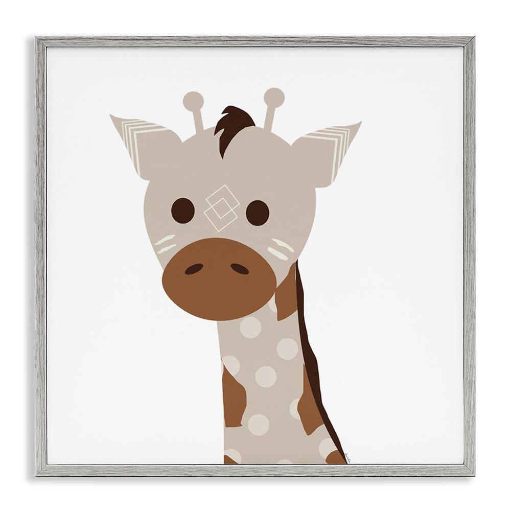Neutral Tone Giraffe by Daniela Santiago Gray Framed Animal Giclee Art Print 12 in. x 12 in. price history on PriceWatchPro