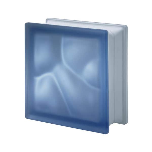 Seves Pegasus Metric 3 in. Thick Series 7.48 x 7.48 x 3.15 in. Blu Satin Q19 (5-Pack) Wave Pattern Glass Block