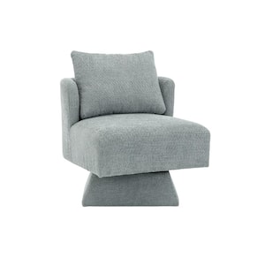 Modern Gray Chenille Upholstered Comfy Swivel Accent Sofa Chair