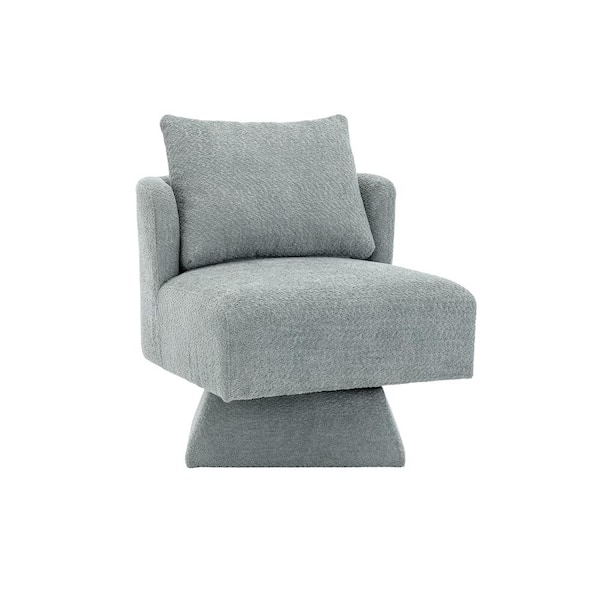 HOMEFUN Modern Gray Chenille Upholstered Comfy Swivel Accent Sofa Chair
