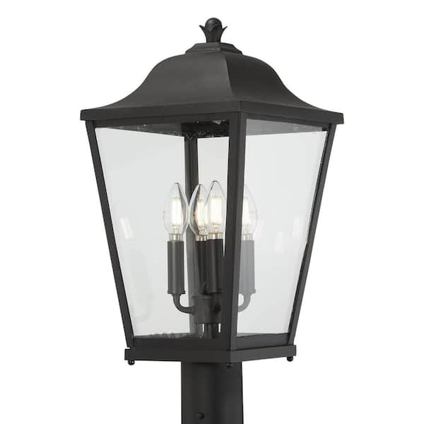 Minka Lavery Savannah 4-Light Black Aluminum Hardwired Outdoor Weather ...