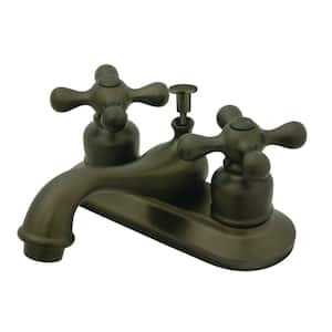 Restoration 4 in. Centerset 2-Handle Bathroom Faucet with Plastic Pop-Up in Oil Rubbed Bronze