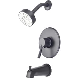 i2 1-Handle Wall Mount Tub and Shower Faucet Trim Kit in Matte Black (Valve not Included)