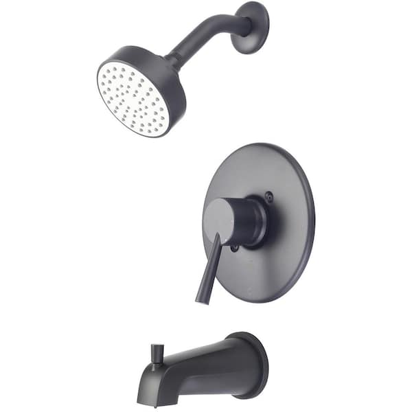 Olympia Faucets i2 1-Handle Wall Mount Tub and Shower Faucet Trim Kit in Matte Black (Valve not Included)