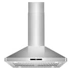 30 in. 380 CFM Ducted Island Range Hood with LED Lighting in Stainless Steel