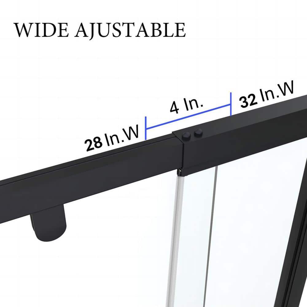 Matte Black Framed Pivot Shower Door with Clear Glass