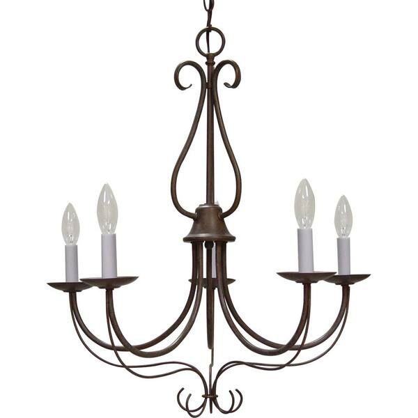 Volume Lighting Minster Indoor / Interior 5-Light Prairie Rock Candle Style Chandelier with Candelabra