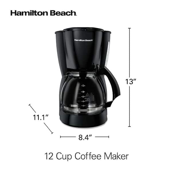 Coffee Maker, 12-Cup, Pause & Serve, Glass Carafe, Black
