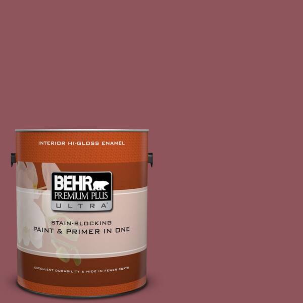 BEHR Premium Plus Ultra 1 gal. #PMD-33 Fragrant Cherry Hi-Gloss Enamel Interior Paint and Primer in One