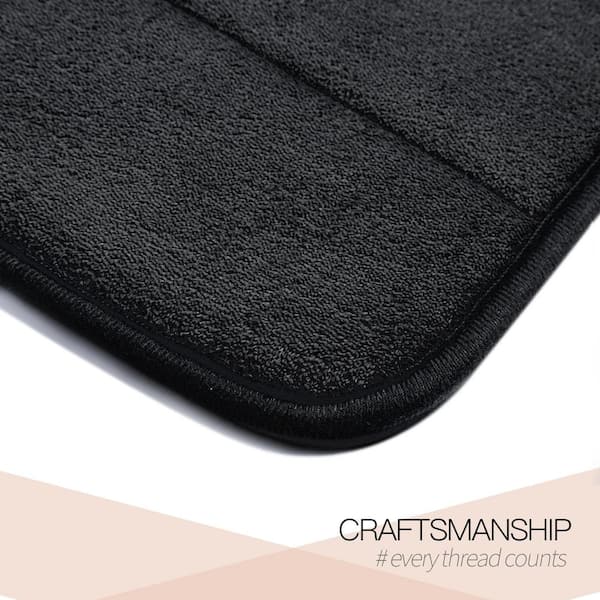 Betus Black 17 in. x 24 in. Luxury Memory Foam Bath Mat Luxurious Velvet  Comfort Bathroom Rug B.Mat.Bathroom.Black - The Home Depot