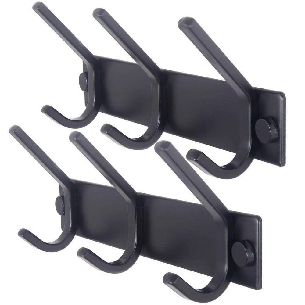  4 Packs Coat Rack Wall Mount with 5 Tri Hooks 16 Inch