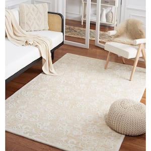 Metro Gold/Ivory 8 ft. x 10 ft. High-Low Floral Area Rug