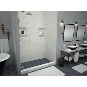 Redi Base 42 in. x 60 in. Single Threshold Shower Base with Left Drain and Polished Chrome Drain Plate