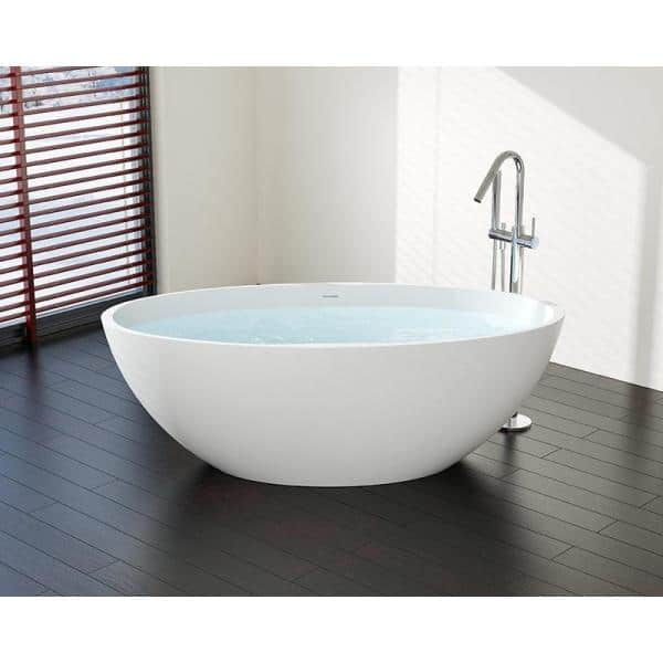Badeloft USA Stone Resin Freestanding Sink in Matte White
