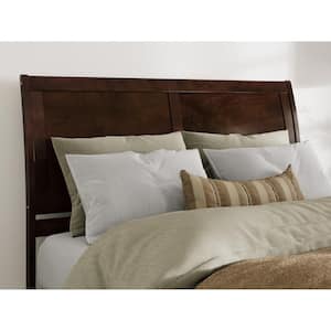 Portland Walnut Solid Wood Queen Headboard with Attachable Turbo USB Device Charger
