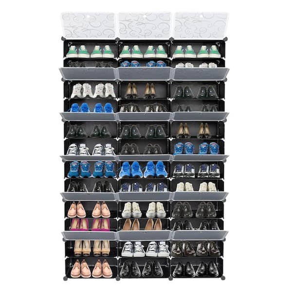 72 Pair Stackable Shoe Storage Cabinet Rebrilliant Finish: Black