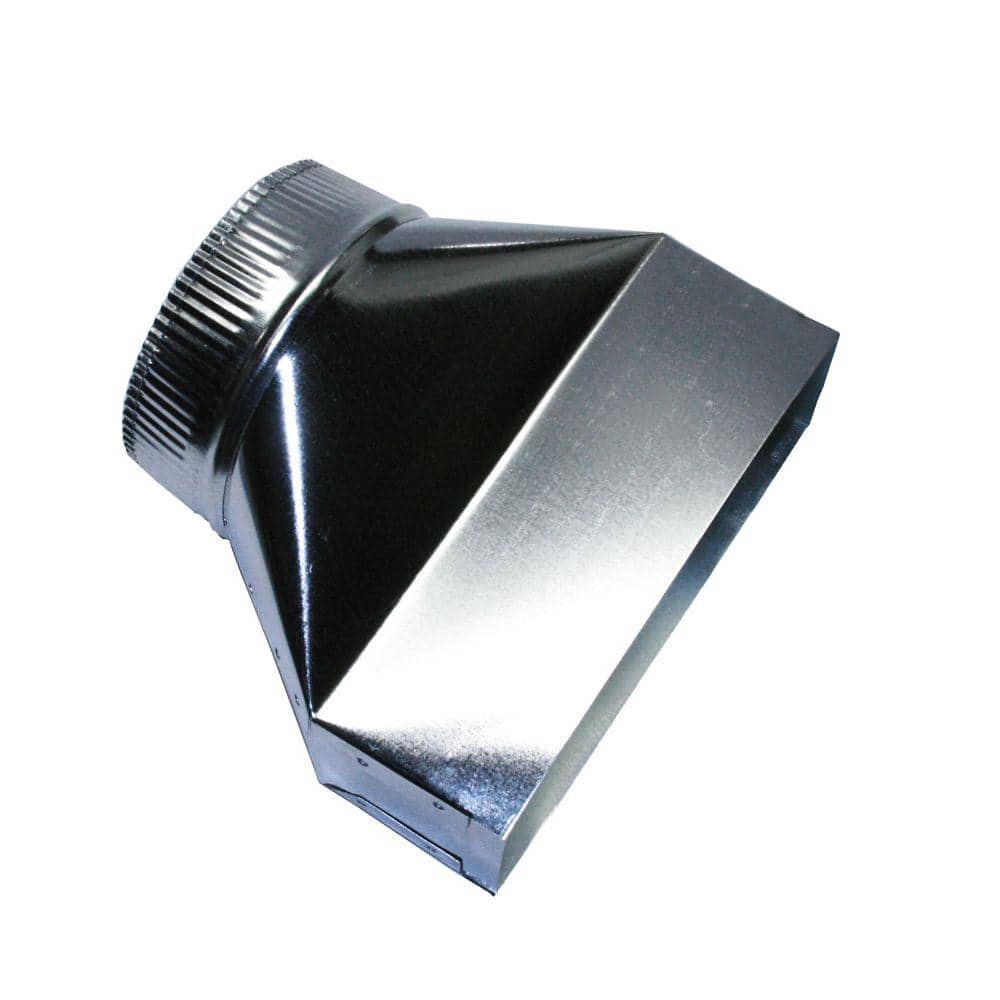 3-1/4 in. x 10 in. to 7 in. Round Galvanized Steel Silver Duct Transition