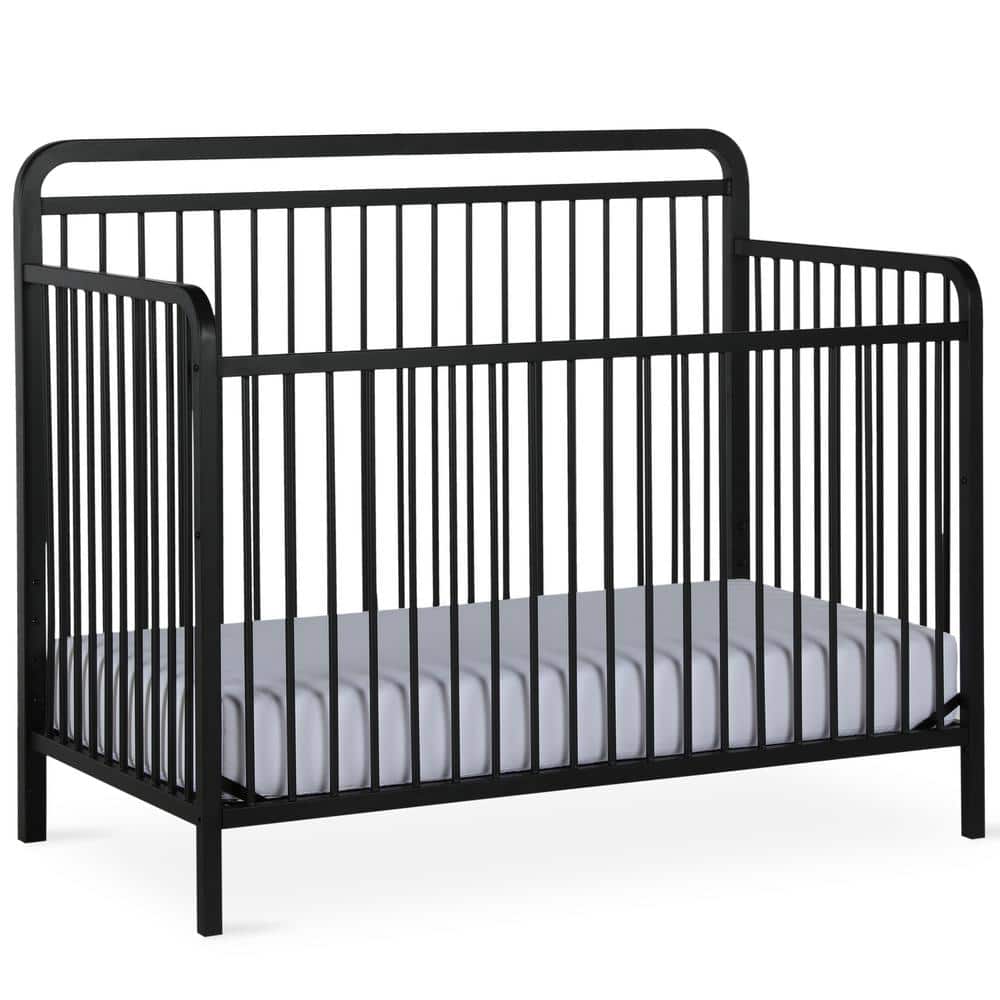 BABY RELAX Holly Matte Black 4-in-1 Convertible Metal Crib -  FH8410B4