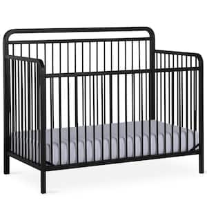 Holly Matte Black 4-in-1 Convertible Metal Crib