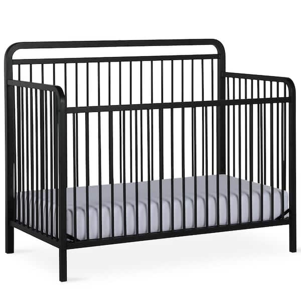 BABY RELAX Holly Matte Black 4-in-1 Convertible Metal Crib