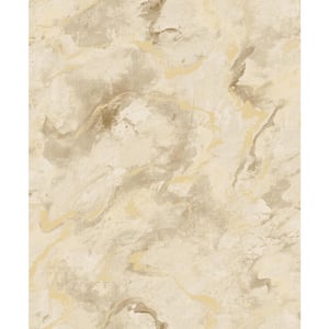 Yellow Silenus Gold Marbled Paper Non-Woven Wallpaper Roll