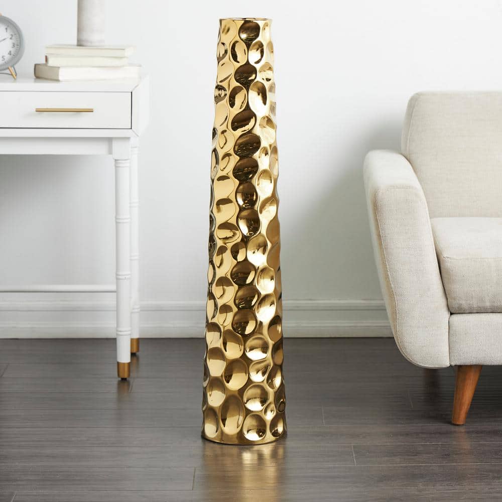 Litton Lane 39 in. Gold Geometric Bubble Ceramic Decorative