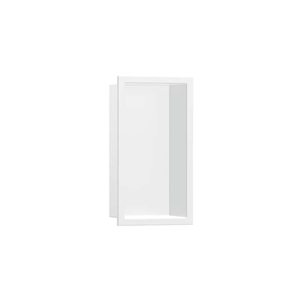 Hansgrohe XtraStoris Original 9 in. W x 15 in. H x 4 in. D Stainless Steel Shower Niche in Matte White