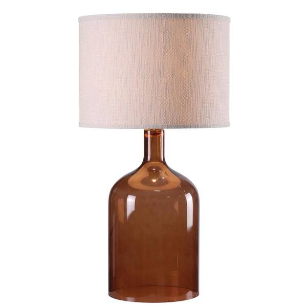 Unbranded Capri 30 in. Amber Glass Table Lamp