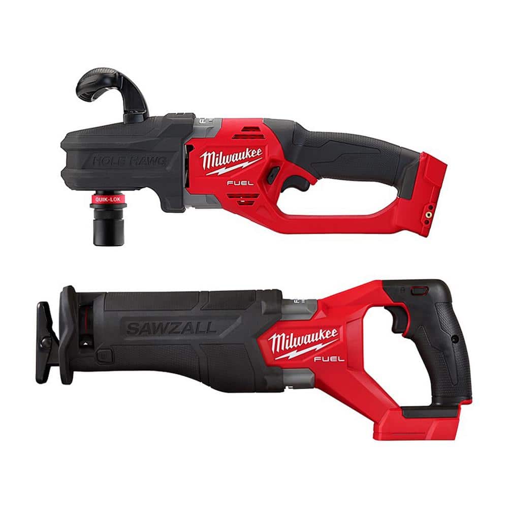 Milwaukee M18 FUEL 18V Lithium-Ion Brushless Cordless Hole Hawg 7/16 in. Right  Angle Drill with Reciprocating Saw 2808-20-2821-20 The Home Depot
