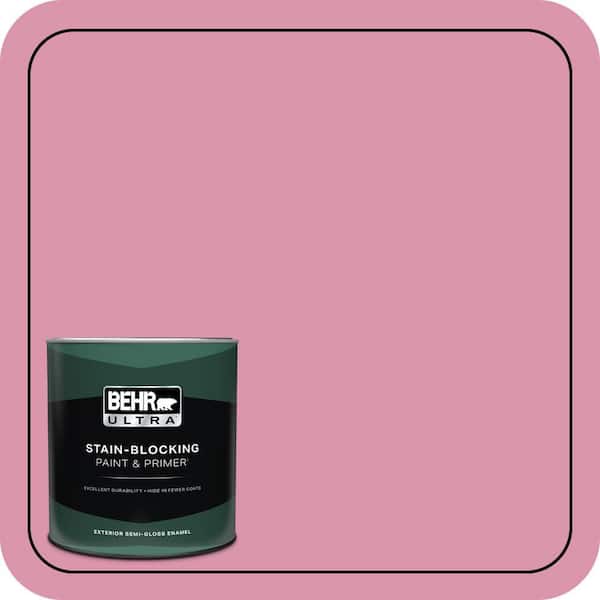 BEHR ULTRA 1 qt. #110B-4 Foxy Pink Semi-Gloss Enamel Exterior Paint & Primer