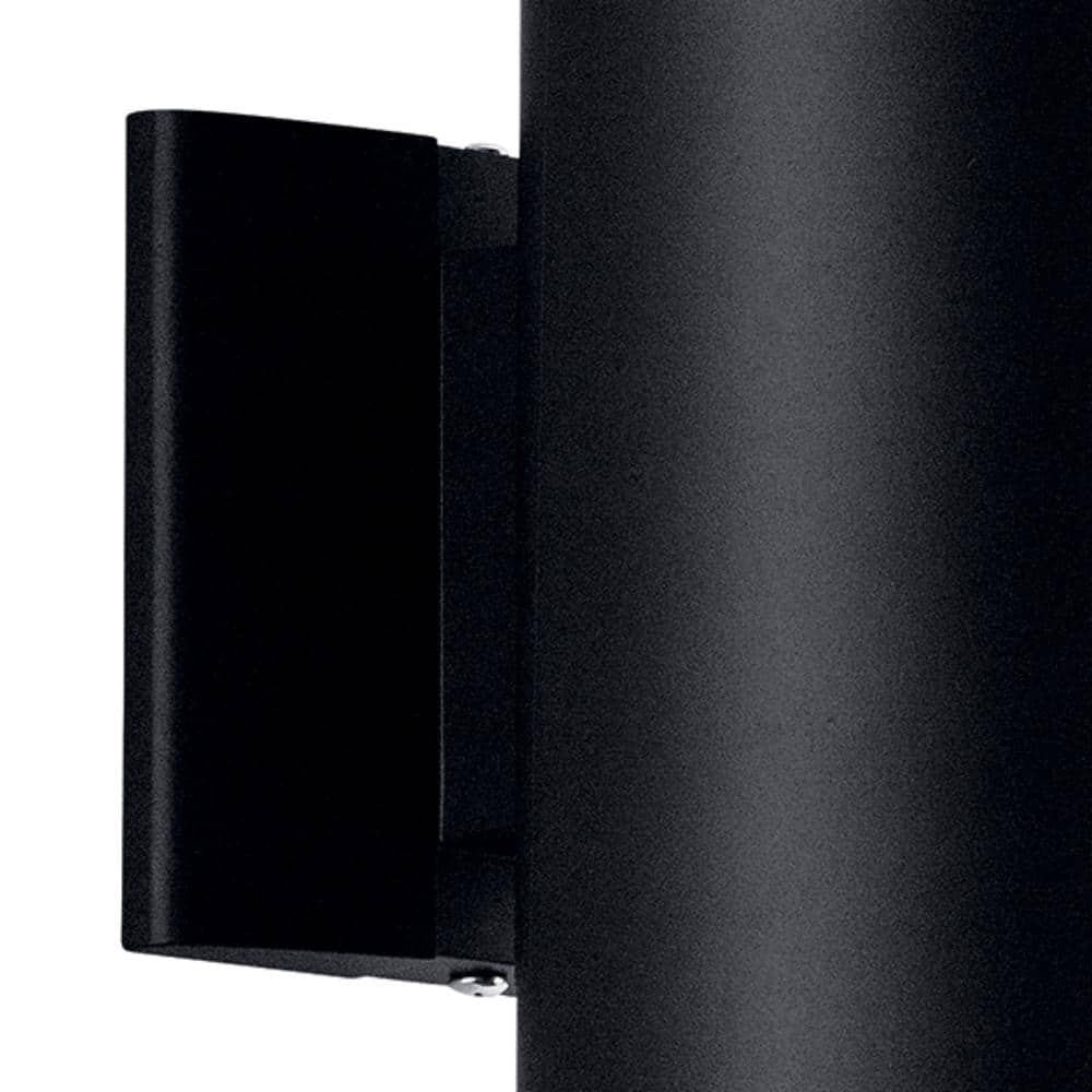 Modern Black and Bronze Cylinder Wall Sconce, 15 Inch