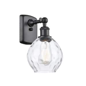 Waverly 6 in. 1-Light Matte Black Wall Sconce with Clear Glass Shade