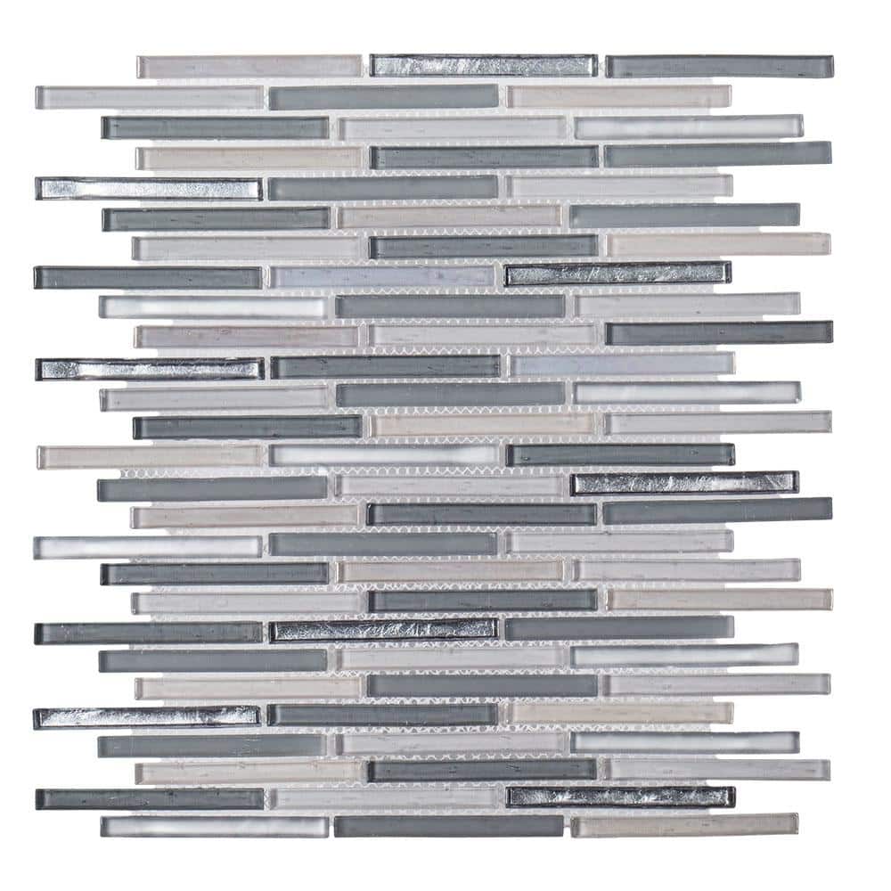 Mirage Gray 11 in. x 11.75 in. Interlocking Glass Mosaic Wall Tile (13.46 sq. ft./Case) price history on PriceWatchPro