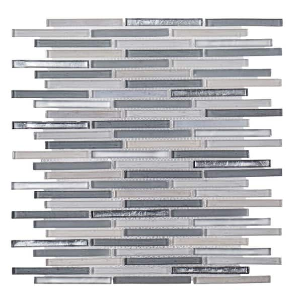 Jeffrey Court Mirage Gray 11 in. x 11.75 in. Interlocking Glass Mosaic Wall Tile (13.46 sq. ft./Case)