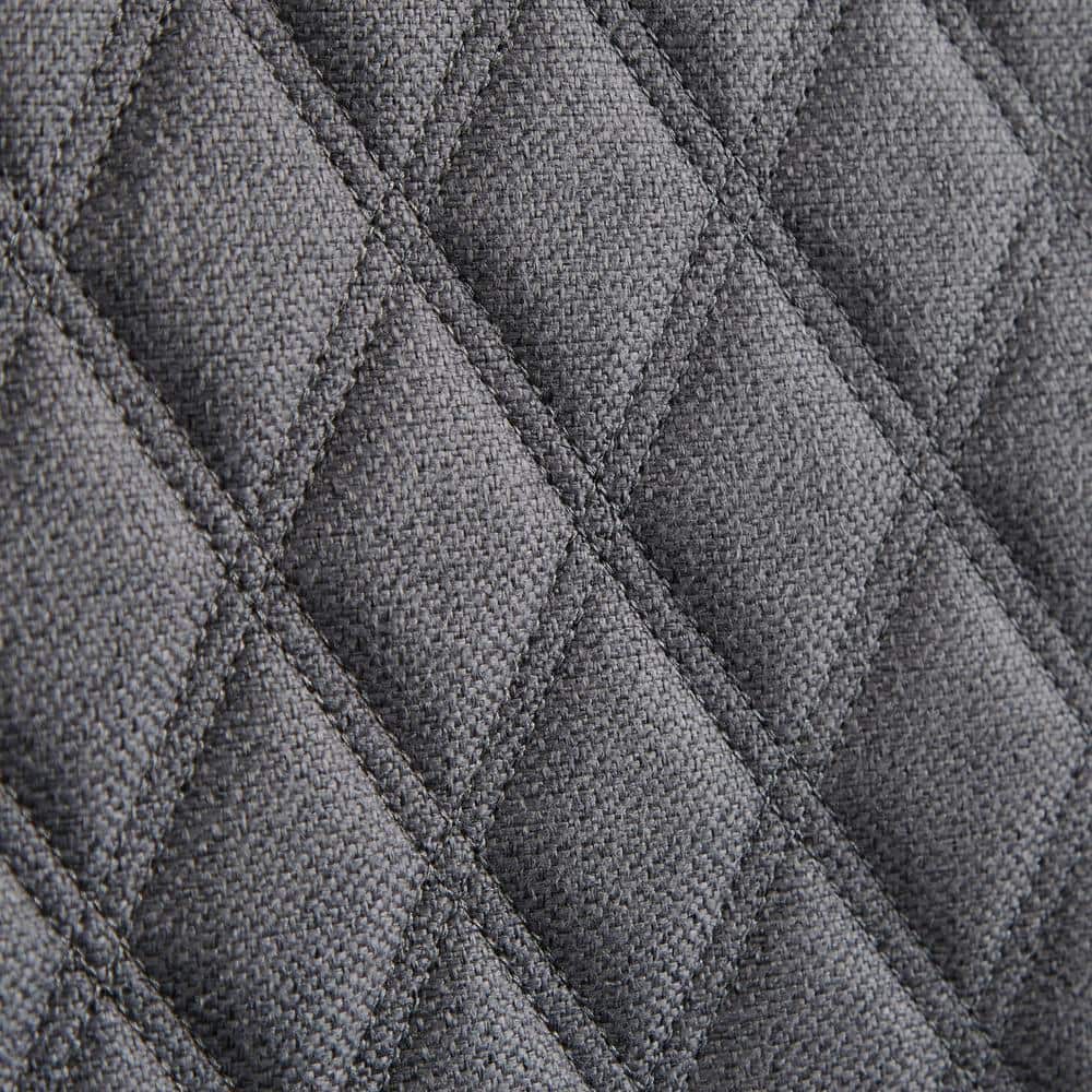 Gray Quilted Wood Traditional Accent Chair