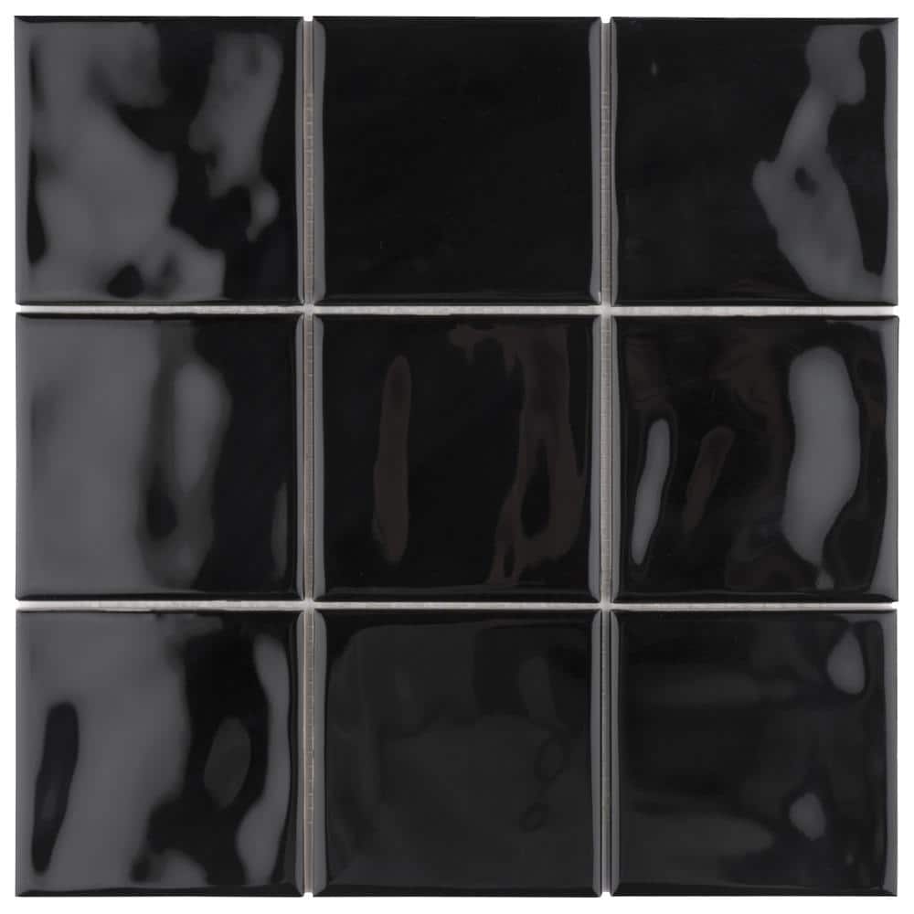 Twist Square Black Olive 11-3/4 in. x 11-3/4 in. Ceramic Mosaic Tile (9.8 sq. ft./Case) price history on PriceWatchPro