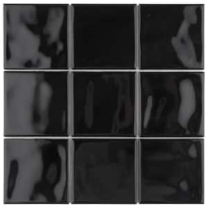 Twist Square Black Olive 11-3/4 in. x 11-3/4 in. Ceramic Mosaic Tile (9.8 sq. ft./Case)