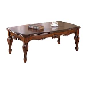 52 in. Cherry Rectangle Wood Coffee Table
