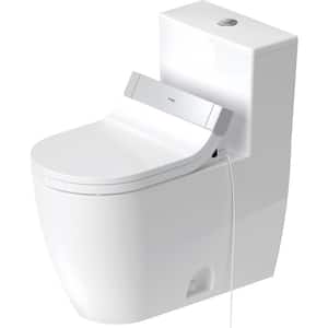 ME by Starck 1-piece 1.28 GPF Single Flush Elongated Toilet in White (Seat Included )