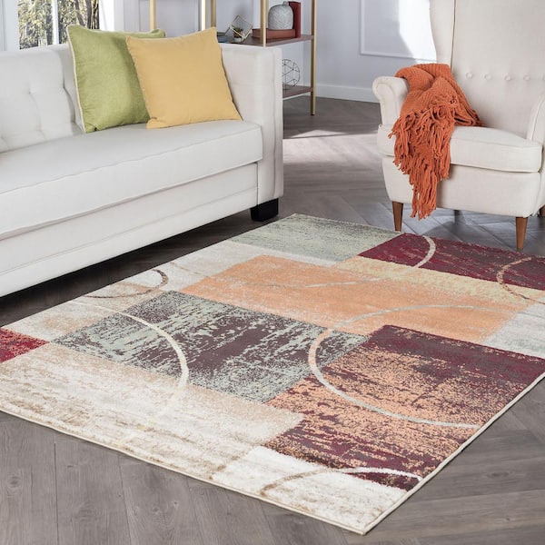 Deco Abstract Multi-Color 5 ft. x 8 ft. Indoor Area Rug