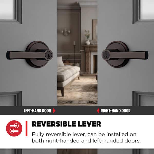 Kwikset Trafford Venetian Bronze Single Cylinder Keyed Entry Door
