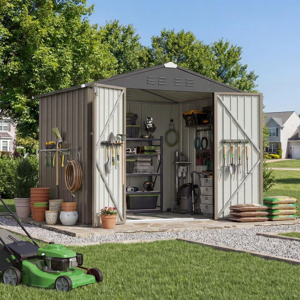 Patiowell 8 ft. W x 6 ft. D Floor Frame Included Outdoor Storage